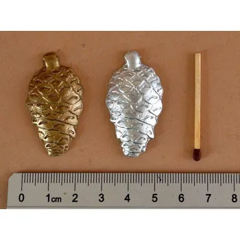 Vánoční dekorace Vosková ozdoba - Šiška - 4 ks stříbrná