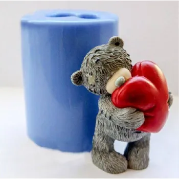 Silikonová forma - Medvídek přání: Z lásky 60 x 50 x 80 mm