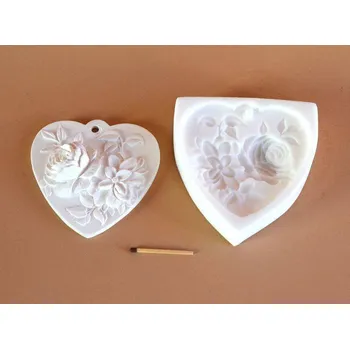 Silikonová forma - Srdíčko reliéf V - 85 x 82 mm