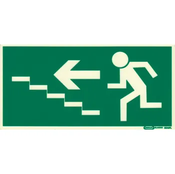 Únikové schodiště vlevo nahoru (FL plast 210x105 mm)