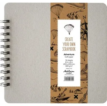 Fotoalbum Drasca Art EOOD Album kroužkové Scrapbook Adventure kraft (300g/m2, 12 listů) 20×20cm