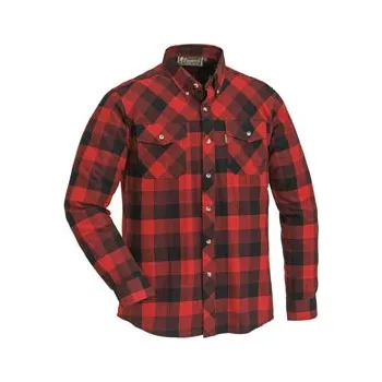 Pánská košile Pinewood Košile dřevorubecká Lumbo flannel kostkovaná - ČERVENO / ČERNÁ Velikost: 3XL