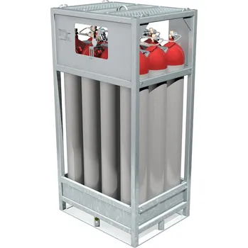 Kyslíková lahev Vítkovice Cylinders Svazek tlakových lahví 12x50L, 300 bar, pro různé plyny Druh plynu: Kyslík (O2): W30x2 17,3 / 18,7 RH, ISO 5145 No.32