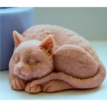 Silikonová forma - Kočka 3D - 75 x 65 x 40 mm