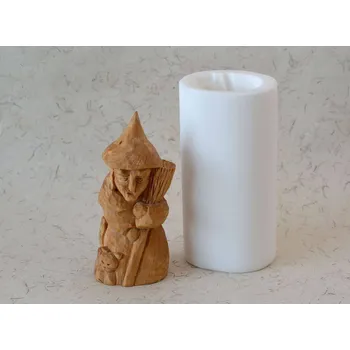 Silikonová forma - Čarodějnice s kočkou 63 x 54 x 148 mm