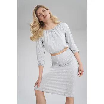 Dámská halenka Krátká halenka se 3/4 rukávy M781 FIGL Barva: Šedá, Velikost: S/M