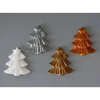 Vánoční ozdoba Vosková ozdoba - Stromeček s hvězdou - 1 ks stříbrný