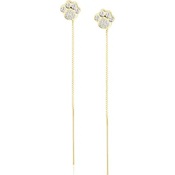 Náušnice Olivie Stříbrné řetízkové náušnice TLAPKY GOLD 8546 Ag 925; ≤1,6 g.