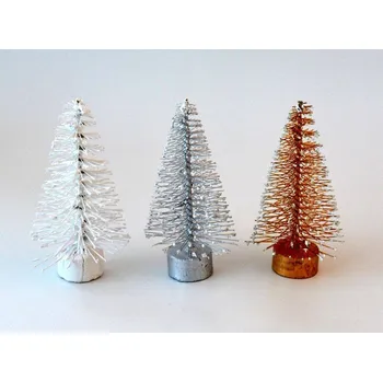 Vánoční dekorace Drátěný stromeček 10 cm ZLATÝ