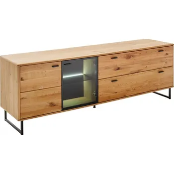 Televizní stolek Velký skleněný tv stolek z divokého dubu Granada