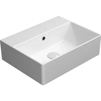Umyvadlo KUBE X keramické umyvadlo 45x35cm, bez otvoru, bílá ExtraGlaze
