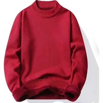 Pánský svetr Zimní zateplený svetr unisex s plyšem Barva: Červená, Velikost: XS