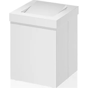 Úložný box Decor Walther, Koš na odpadky do koupelny Contract s klapkou 15 cm bílý matný - Formadore