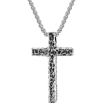 Náhrdelník Steel Edge Přívěsek křížek WJHC1861ST + řetízek