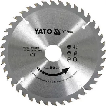 Pilový kotouč Yato Kotouč na dřevo 190x30mm 40 zubů YT-60489
