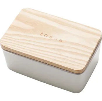 Máslenka Bílá keramická dóza na máslo Yamazaki Tosca