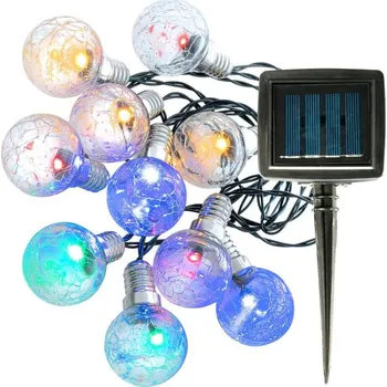 Venkovní osvětlení Solární světelný řetěz 10 LED, 345 cm, teple bílé/barevné