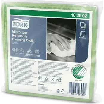 Tork čisticí utěrka z mikrovlákna pro opakované použití, zelená, 8 bal. x 6 ks. 183602