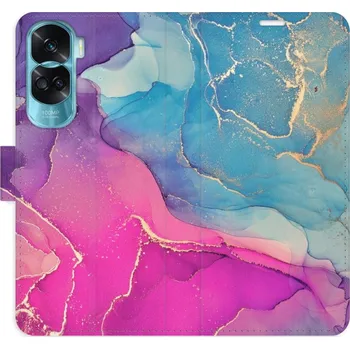 Pouzdro na mobilní telefon Flipové pouzdro iSaprio - Colour Marble 02 - Honor 90 Lite 5G