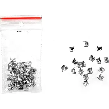 Cvoček na textil, pyramida, 5 x 5 mm, barva platina, 1ks