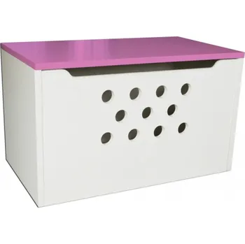 Úložný box Box na hračky kolečka růžová