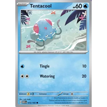 Karetní hra Pokémon MEW 072/165 Tentacool - 151 Stav: Near Mint, Verze: REVERSE HOLO