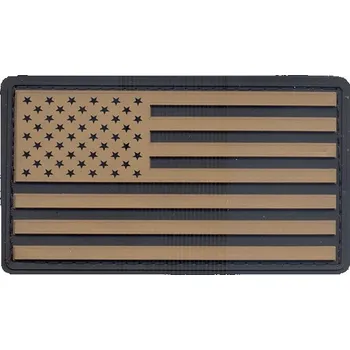 ROTHCO Nášivka vlajka USA plast ČERNÁ/KHAKI