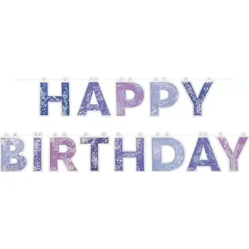 Party dekorace Banner "Happy Birthday" s konfetovým písmem