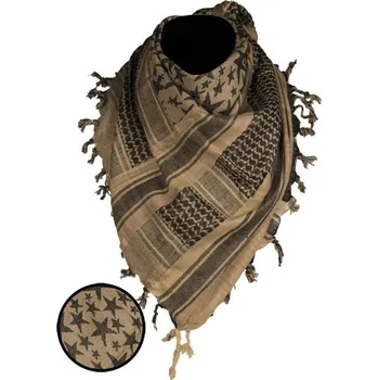 Šátek MIL-TEC Šátek SHEMAGH HVĚZDY COYOTE/ČERNÝ