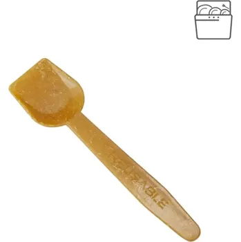 Jednorázové nádobí Lžička na zmrzlinu WPC recy plastová hnědá 9 cm/ 500ks