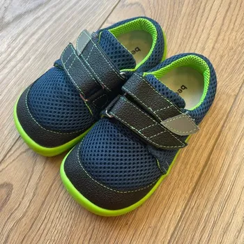 Dětská treková obuv Tenisky prodyšné Blue lime (s okopem), Beda Barefoot Velikost: 23