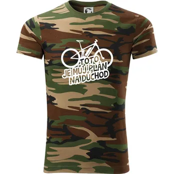 Pánské tričko Ebike plán na důchod - Army CAMOUFLAGE - L ( Hnědý maskáč )