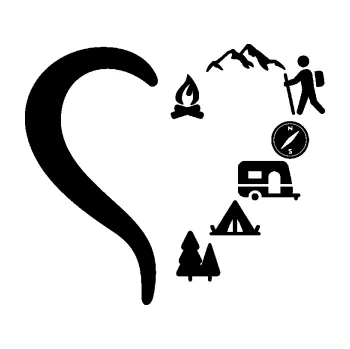 Samolepící dekorace SAMOLEPKA I love camping 001 levá hory srdcem (01 - černá) NA AUTO, NÁLEPKA, FÓLIE, POLEP, TUNING, VLASTNÍ TEXT, TISK, AUTOSAMOLEPKY.cz, POLEPY, OBRÁZEK, LOGO, SAMOLEPKY