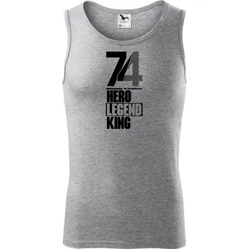 Hero, Legend, King x Queen 1974 - Tílko pánské Core - 2XL ( Tmavě šedý melír )