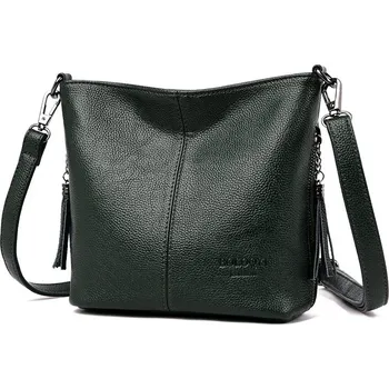 Kabelka Dámská kožená kabelka FLY FF343 Barva: Zelená, Velikost: (20cm