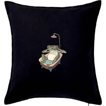 Polštář Žába ve vaně - Polštář 50x50 - 50x50 - Pouze potah ( Černá )