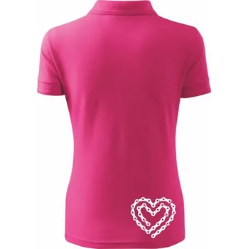 Cyklo srdce řetěz - Polokošile dámská Pique Polo - L ( Purpurová )