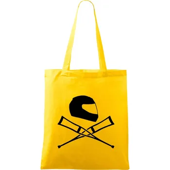 Nákupní taška Silniční helma / berle - Taška bavlněná - 42 x 38 cm ( Žlutá )