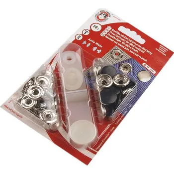 Knoflíky stiskací s kroužkem Ø15 mm na silné látky, barevný lak