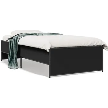 Postel vidaXL Rám postele 100 x 200 cm kompozitní dřevo a kov [845238] Barva: Černá