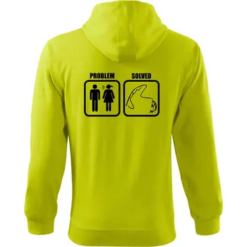 Pánská móda Problém rybaření - Mikina s kapucí na zip trendy zipper - M ( Limetková )