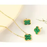 Šperkový set 4-leaf - green