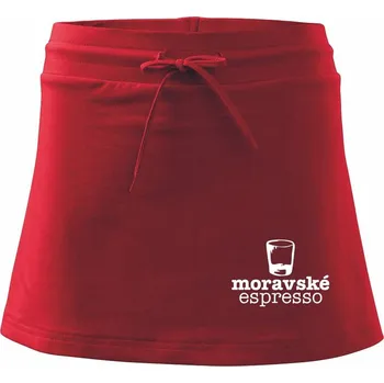 Dámská sukně Moravské espresso - Sportovní sukně - two in one - XS ( Červená )
