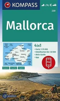 Kompass 230: Mallorca 4in1 1:75 000 - Nakladatelství Kompass Karten (2019, mapa)