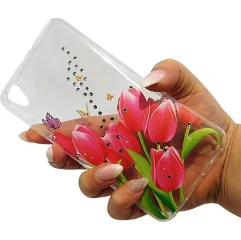 Pouzdro na mobilní telefon Pouzdro Clear Diamond Huawei P9 Lite Červené