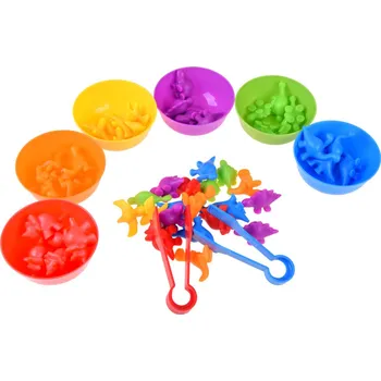 Výuková hračka Montessori hra třídění barev dinosauři