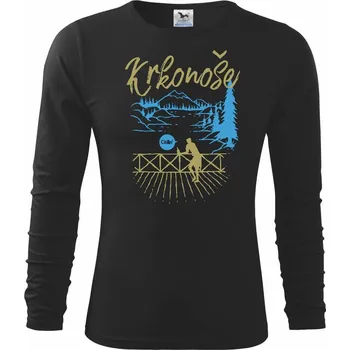 Chlapecké tričko Krkonoše - Triko dětské Long Sleeve - 122 cm/6 let ( Černá )