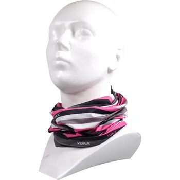 Návlek multifunkční Voxx Pruhy - růžový-šedý