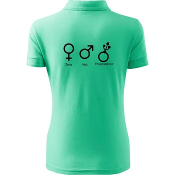 Muž žena programátor - Polokošile dámská Pique Polo - M ( Mátová )
