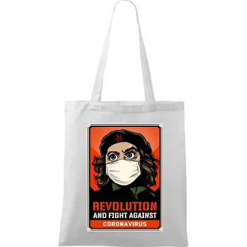 Corona Revolution & Fight - Taška bavlněná - 42 x 38 cm ( Bílá )